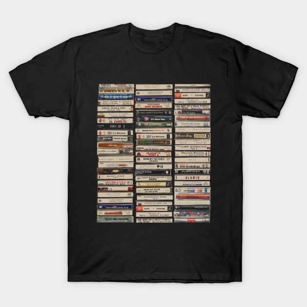 80s mix tapes vintage music casettes retro mixed media T-Shirt by bulografik